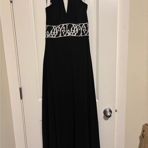 White House Black Market Black Halter Maxi Gown